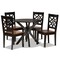 Baxton Studio Miela Modern and Contemporary Two-Tone Dark Brown and Walnut Brown Finished Wood 5-Piece Dining Set 179-11389-10892-Zoro - alternate 1
